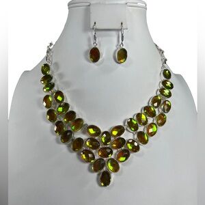 Fire Topaz 925 Large Necklace